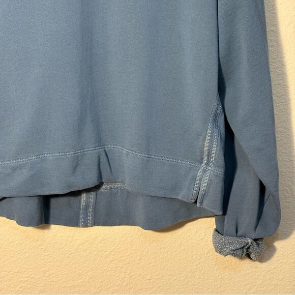 Old Navy Crop Sweatshirt Women’s Small Blue Mock Neck Drop Shoulder. - Picture 4 of 9